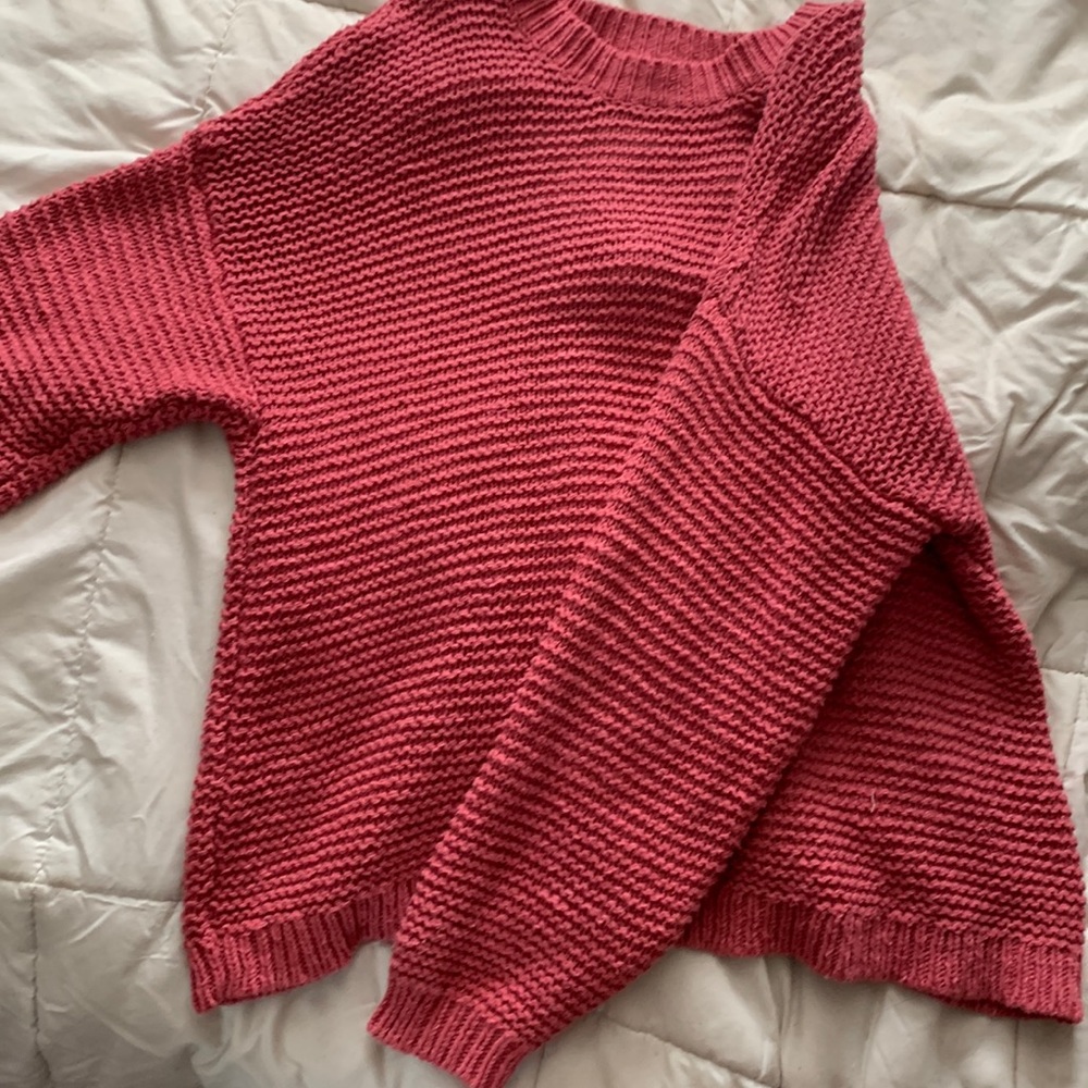 Aerie sweaters| Open back pink pullover sweater